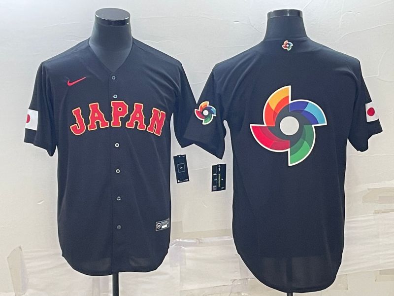 Men 2023 World Cub Japan Blank Black Nike MLB Jersey6